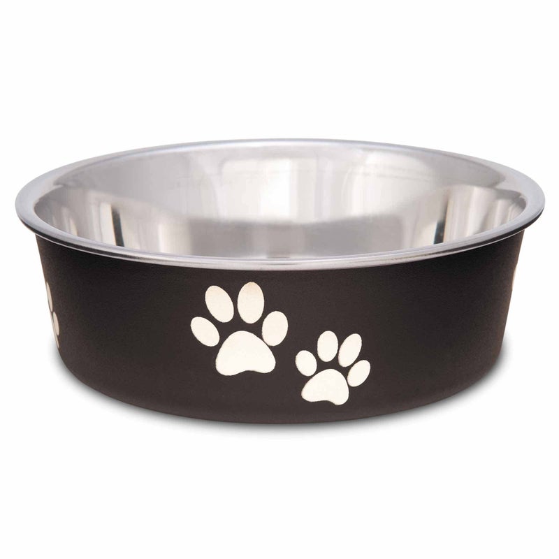 Loving Pets Bella Dog Bowls- Stainless Steel Dog & Cat Bowls - Spill Proof Dog Food Bowl, Cat Bowl, Puppy Essentials & Pet Supplies Great for Home & Travel (Small 10-20 lbs, Espresso) - Image 1